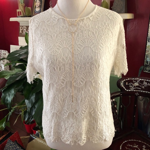 White Lace Blouse - Picture 1 of 13